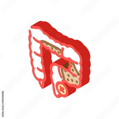 constipation treatment isometric icon vector illustration