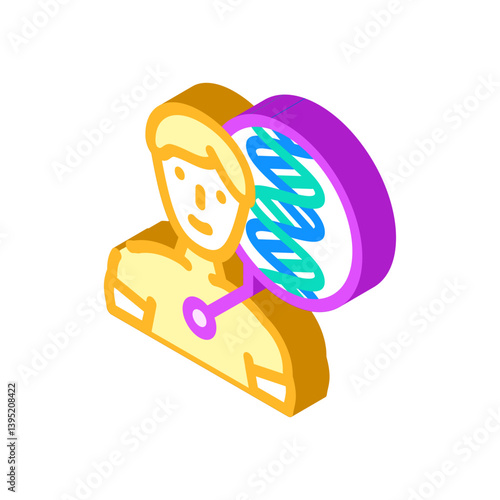 human with dna genetic engineering isometric icon vector illustration
