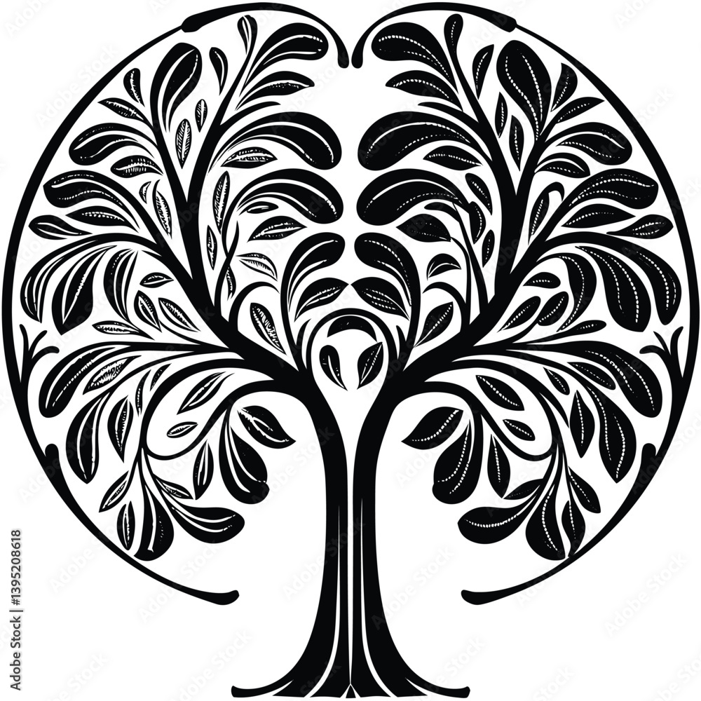 Obraz premium “Tree Silhouettes: Nature’s Shadows in Minimalist Beauty”