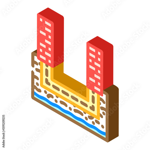 basement waterproofing home maintenance isometric icon vector illustration