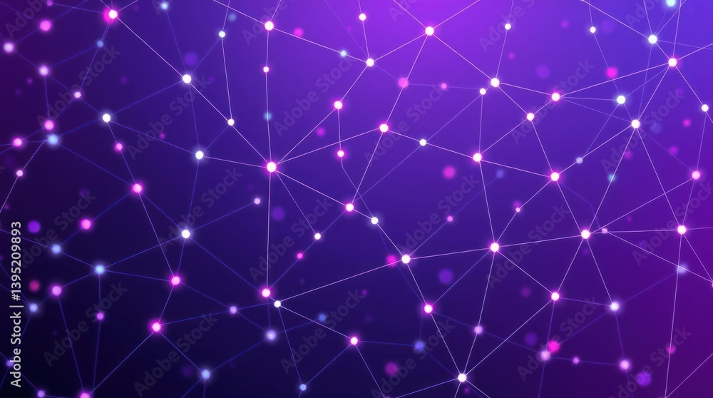 Abstract network of glowing interconnected points Abstract network of glowing interconnected points
