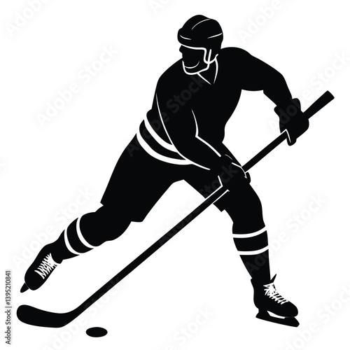 Photography hockey player silhouette vector