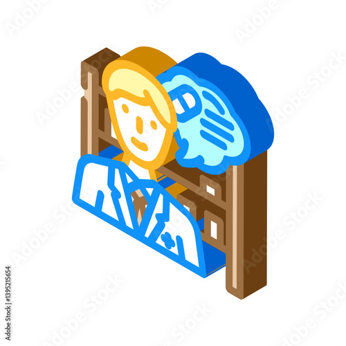 pharmacist consultation isometric icon vector illustration