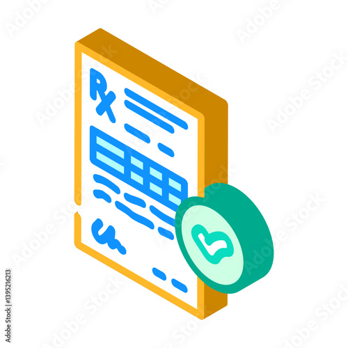 prescription verification pharmacist isometric icon vector illustration