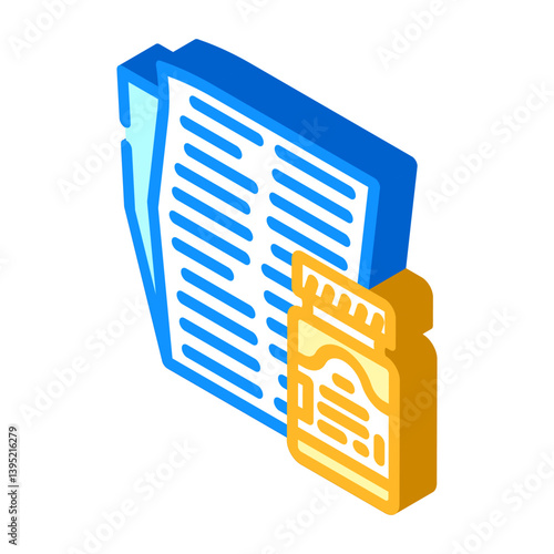 drug information pharmacist isometric icon vector illustration