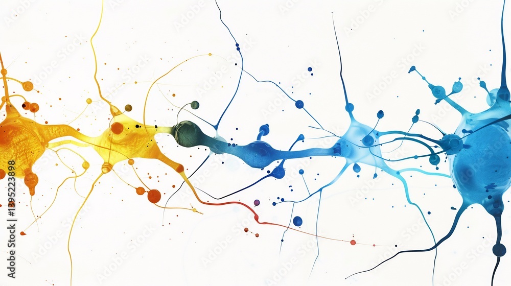 Naklejka premium Ai generated image of neurotransmitters interacting receptor proteins on a clean white background