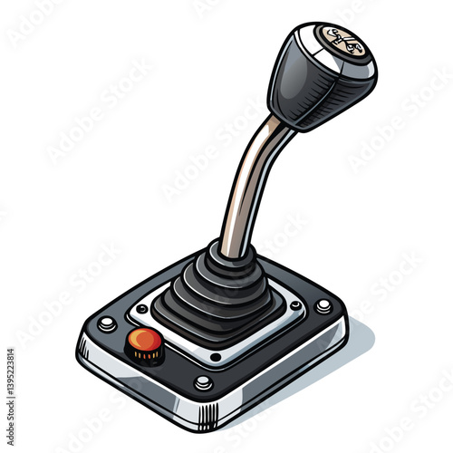 Design a bold, vector illustration of a motorcycle gear shift lever, emphasizing strong lines and shapes.  Include detailed mechanical elements.
