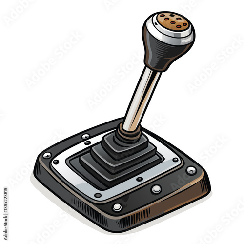 Design a bold, vector illustration of a motorcycle gear shift lever.  Focus on strong lines and graphic style.