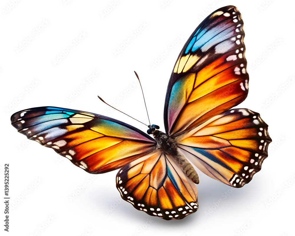 Fototapeta premium butterfly flying on white background