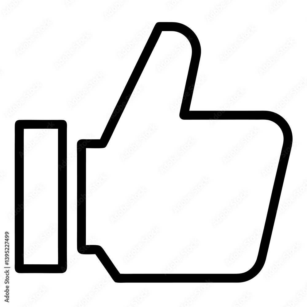 like sign line vector icon on white background like sign line vector icon on white background
