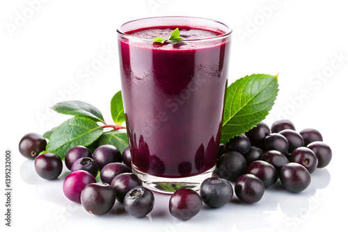 fresh acai juice set on white