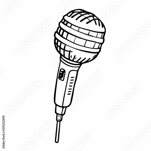 Hand Drawn Microphone Illustration for Music and Podcast Design Projects