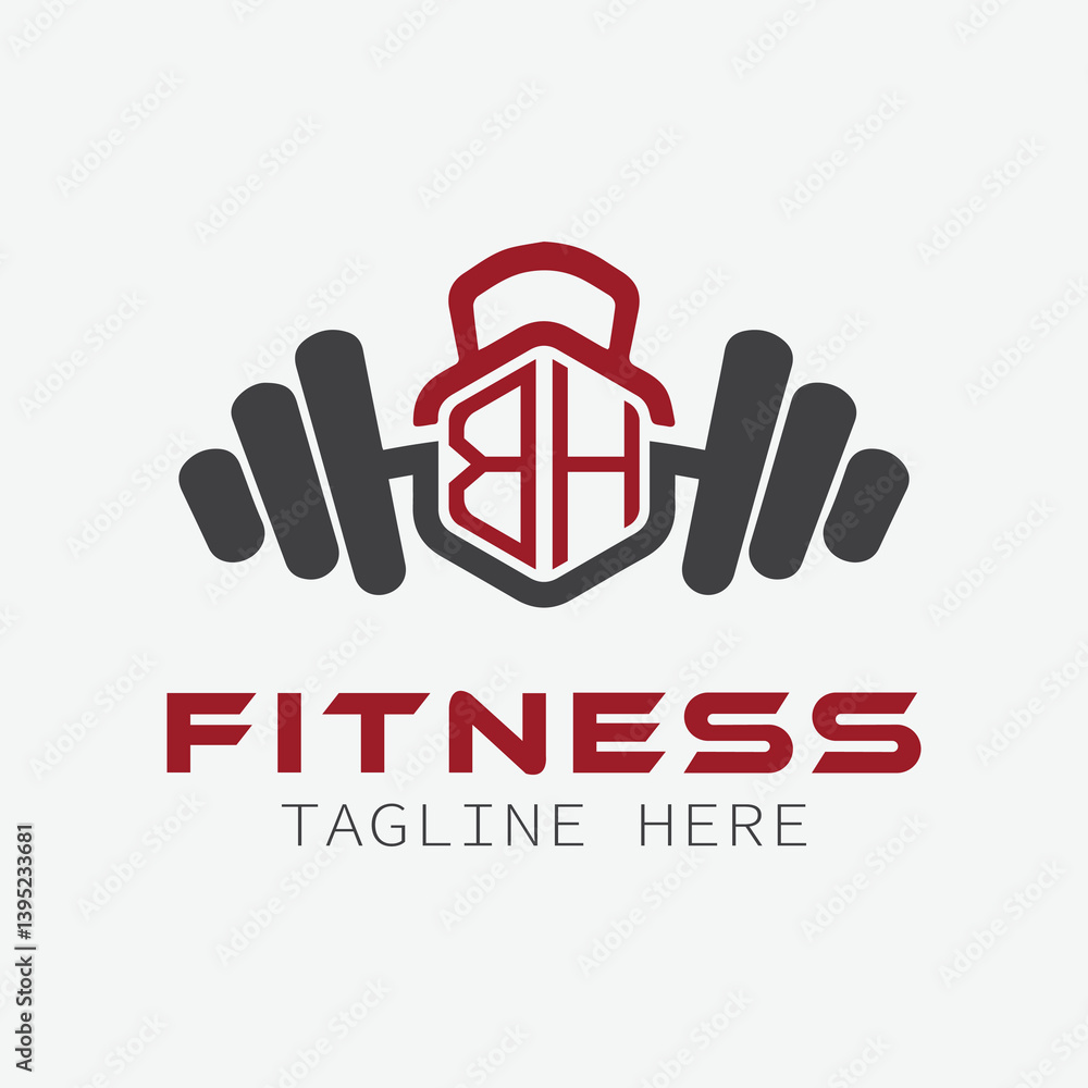 Fototapeta premium initial monogram for Fitness logo with Polygon style design