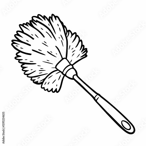 Hand drawn Feather Duster Illustration for Cleaning and Maintenance Themes