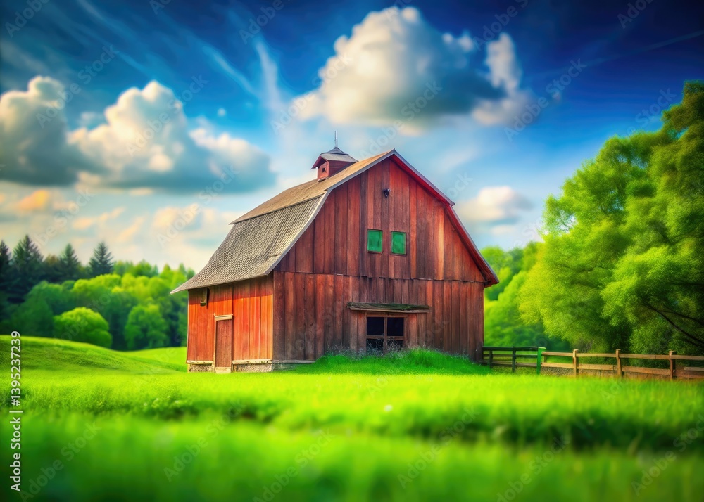 Picturesque Grange Green: blurred background, rustic texture, high depth of field, scenic nature. Picturesque Grange Green: blurred background, rustic texture, high depth of field, scenic nature.