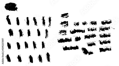 Vector Brush Stroke of Black Ink on Paper