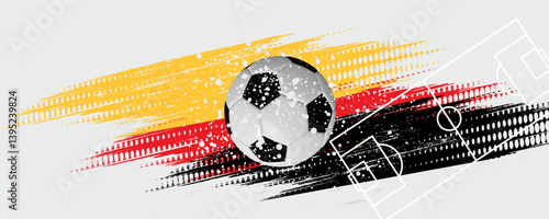 soccer banner template , Germany flag, Brush texture grunge, football cup, illustration vector