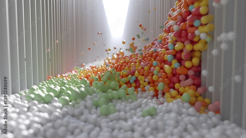 Fototapeta premium Ai generated rendering of pharmaceutical compound undergoing synthesis