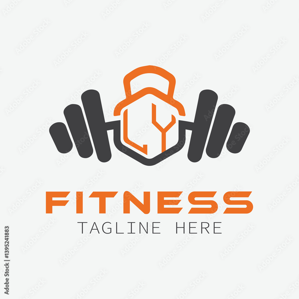 Fototapeta premium initial monogram for Fitness logo with Polygon style design