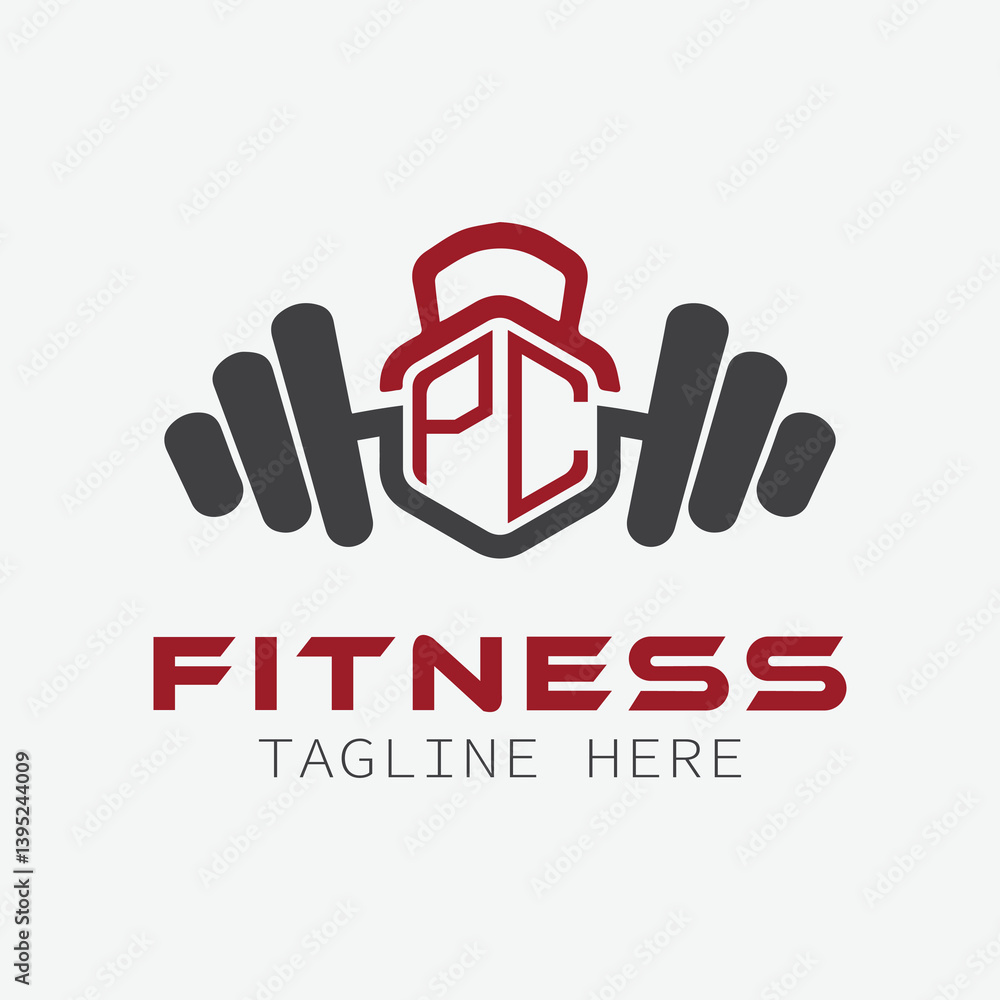 Fototapeta premium initial monogram for Fitness logo with Polygon style design