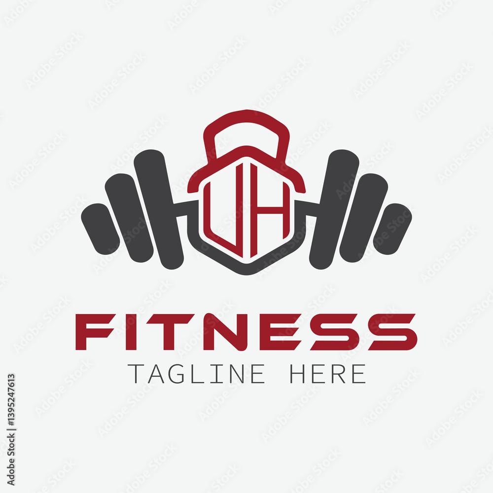 Fototapeta premium initial monogram for Fitness logo with Polygon style design