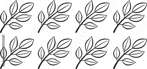 minimal leav icon illustration wit