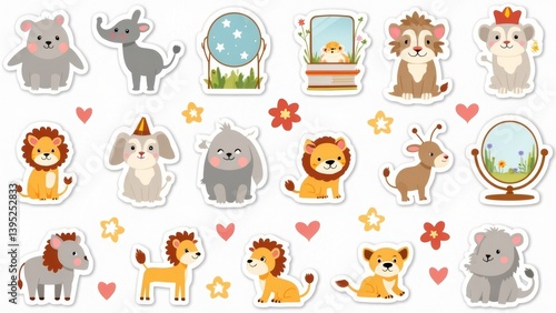 Cute Animal Cartoon Stickers Collection