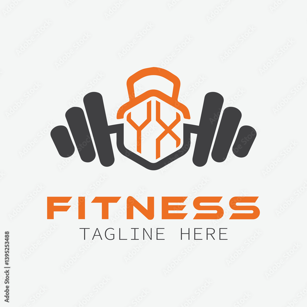 Fototapeta premium initial monogram for Fitness logo with Polygon style design