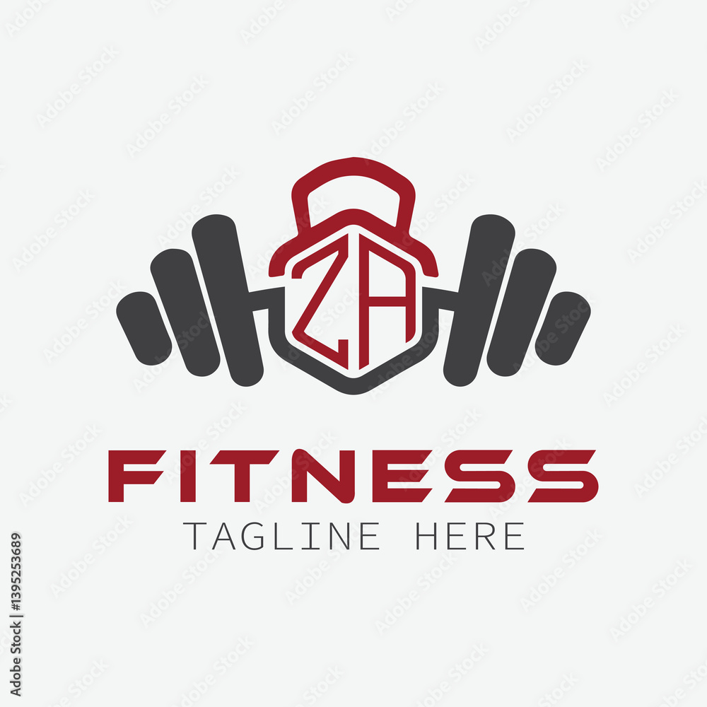 Obraz premium initial monogram for Fitness logo with Polygon style design