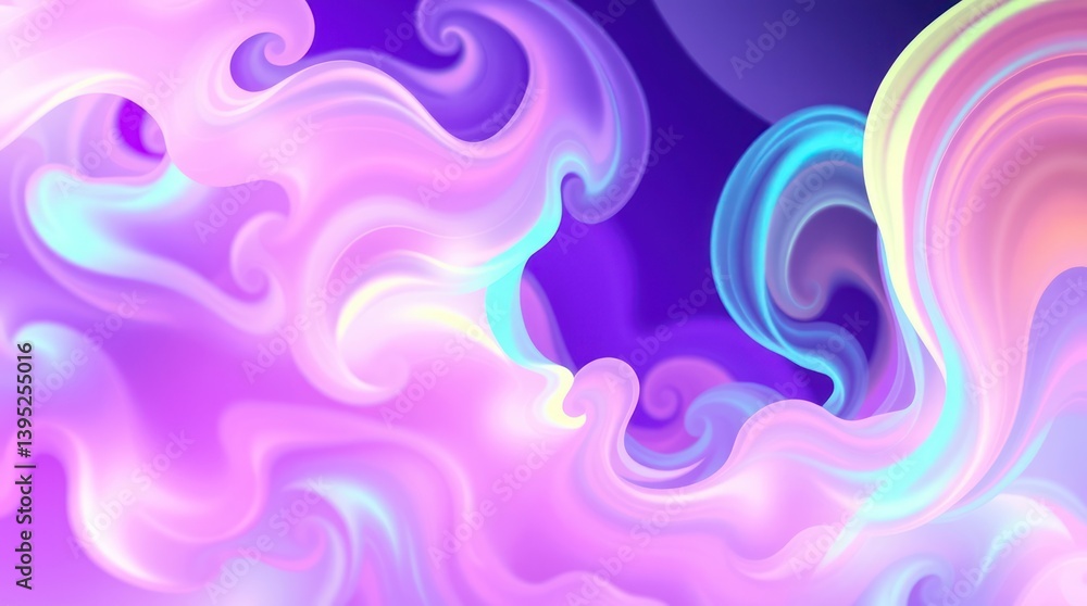 Obraz premium Abstract swirling, fluid shapes in pastel colors. Soft, flowing, and ethereal design