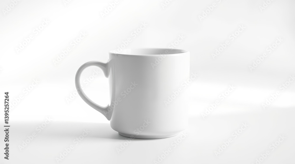 Obraz premium Steaming White Mug Illustration
