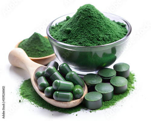 spirulina powder pills green diet