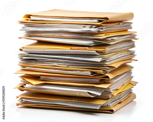 stack file folders documents white