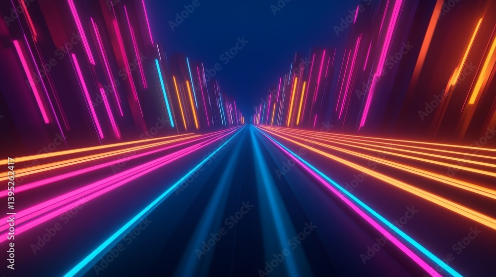 Neon Light Tunnel Futuristic Glow, Sci-fi ,Abstract art Neon Light Tunnel Futuristic Glow, Sci-fi ,Abstract art