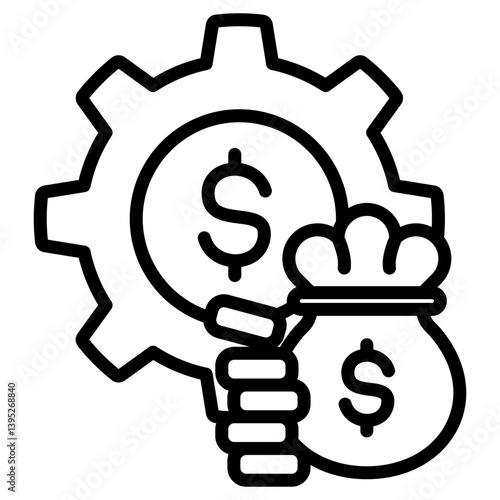 Budgeting icon with line style