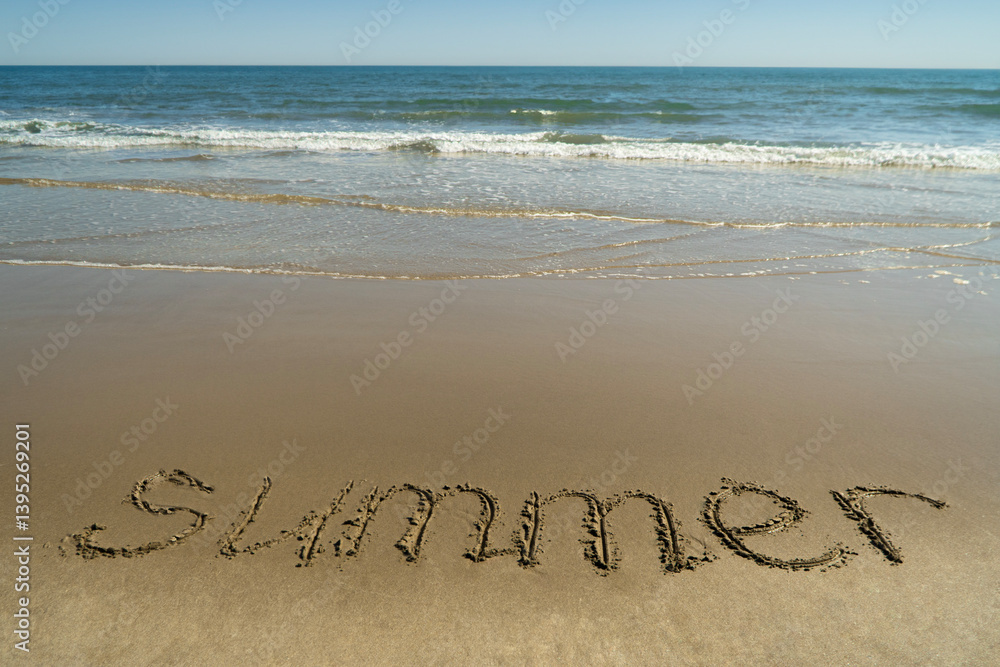 Fototapeta premium inscription on the sand, on the seashore