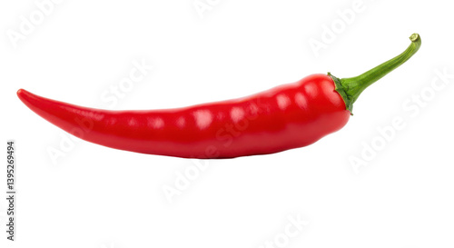 Vibrant red chili pepper isolated on a clean background, highlighting its freshness and spice