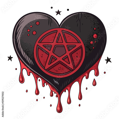 Design a vector illustration of a possessed heart, using bold, dramatic strokes and dark color palette.  Emphasis on visceral impact.