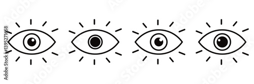 Eye icon vector set. Eyesight vision sign. Eye modern symbol isolated on white background.of vector illustration