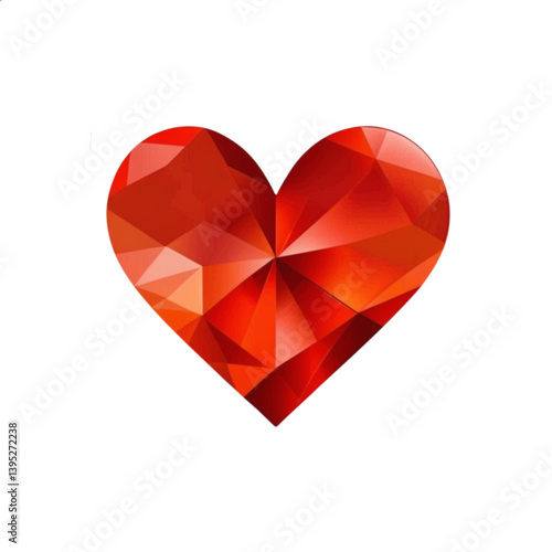 宝石のような赤いハート｜Red Gem Heart