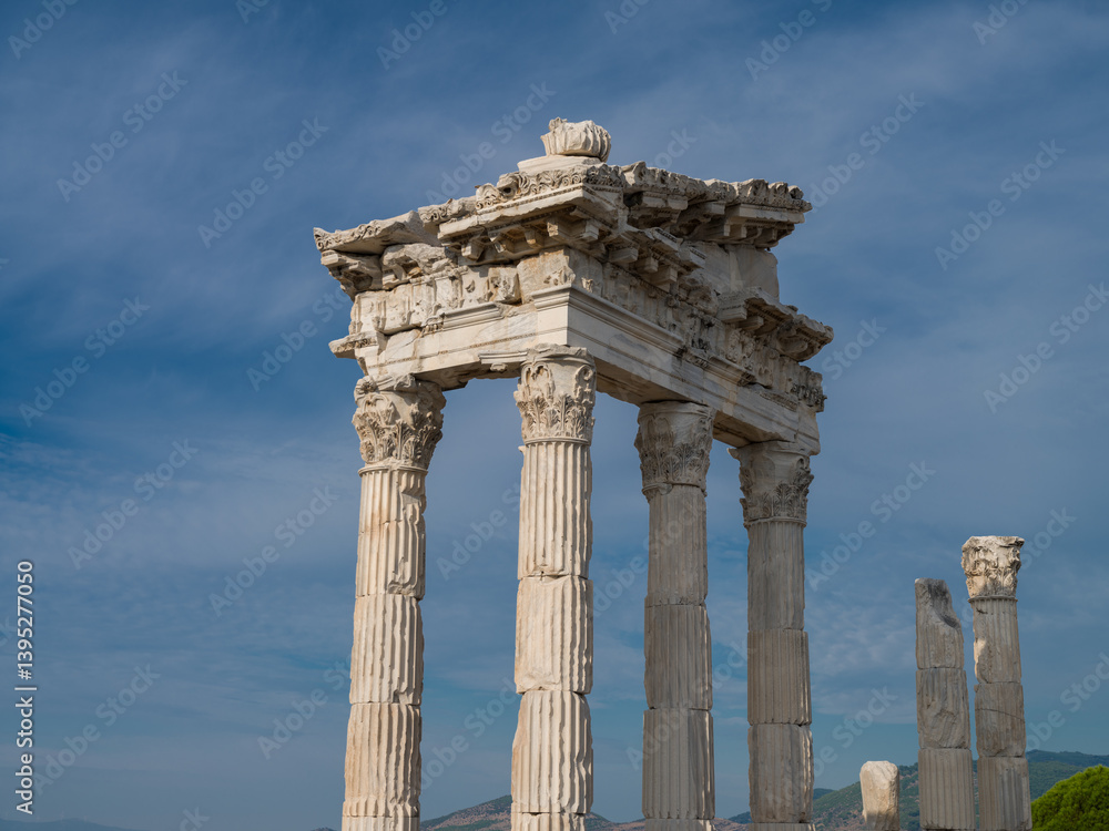 Ruins of the ancient city of Pergamon. Cultural travel in Türkiye. Bergama district Izmir province, Turkey Ruins of the ancient city of Pergamon. Cultural travel in Türkiye. Bergama district Izmir province, Turkey