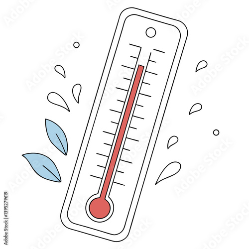 Thermometer with Celsius Scale Vector Illustration