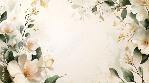 Fototapeta Naklejka Na Ścianę i Meble -  Surrounded by flowers on a white background,