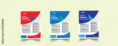 corporate flyer design three colours variation
