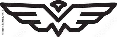 Bird of prey logo, bold and powerful. Abstract eagle design for impactful visual communication.