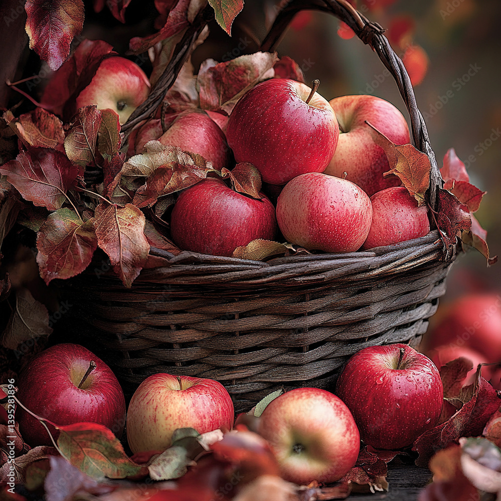Freshly Picked Apples in an Orchard with Warm Natural Lighting Freshly Picked Apples in an Orchard with Warm Natural Lighting