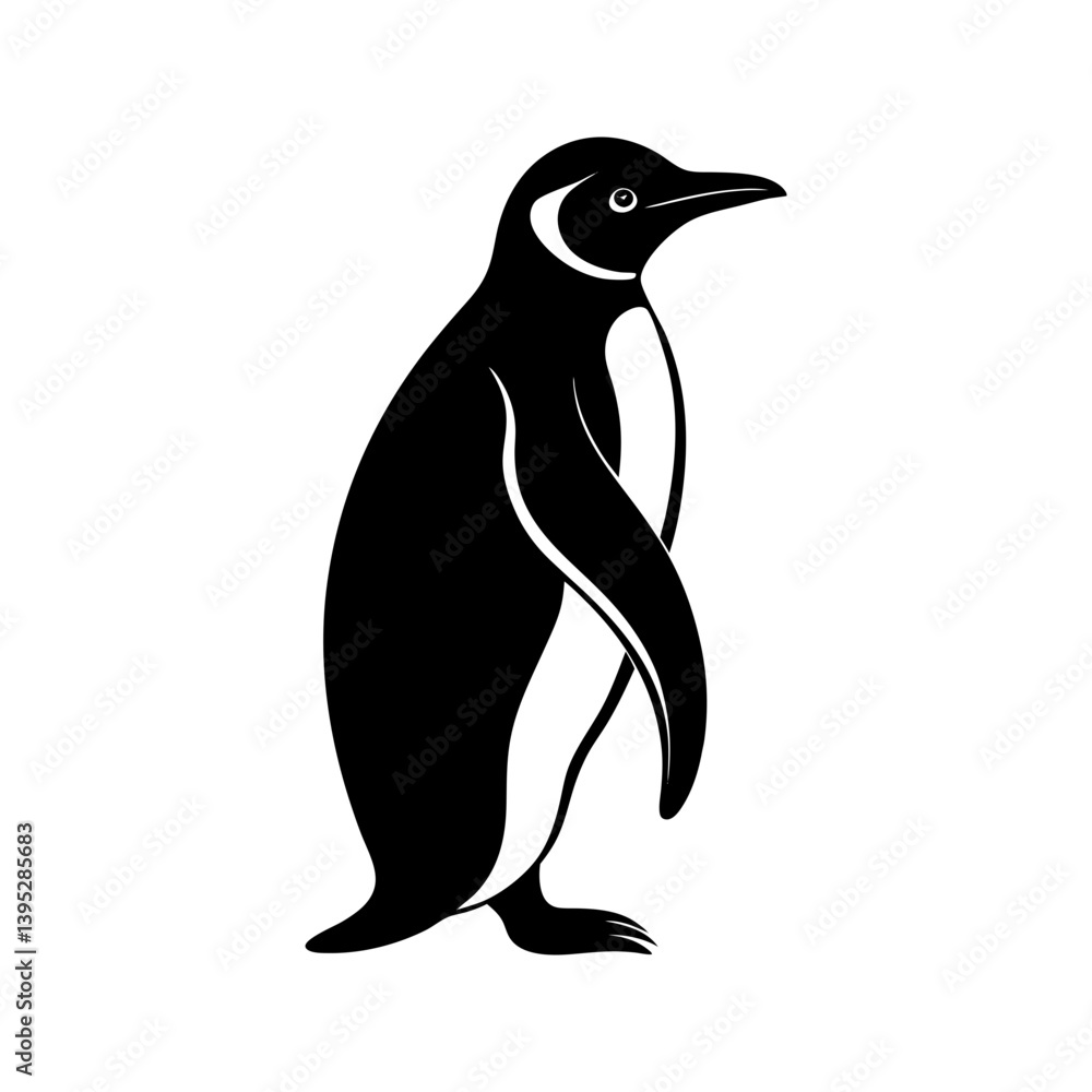 Fototapeta premium Emperor Penguin Silhouette vector illustration