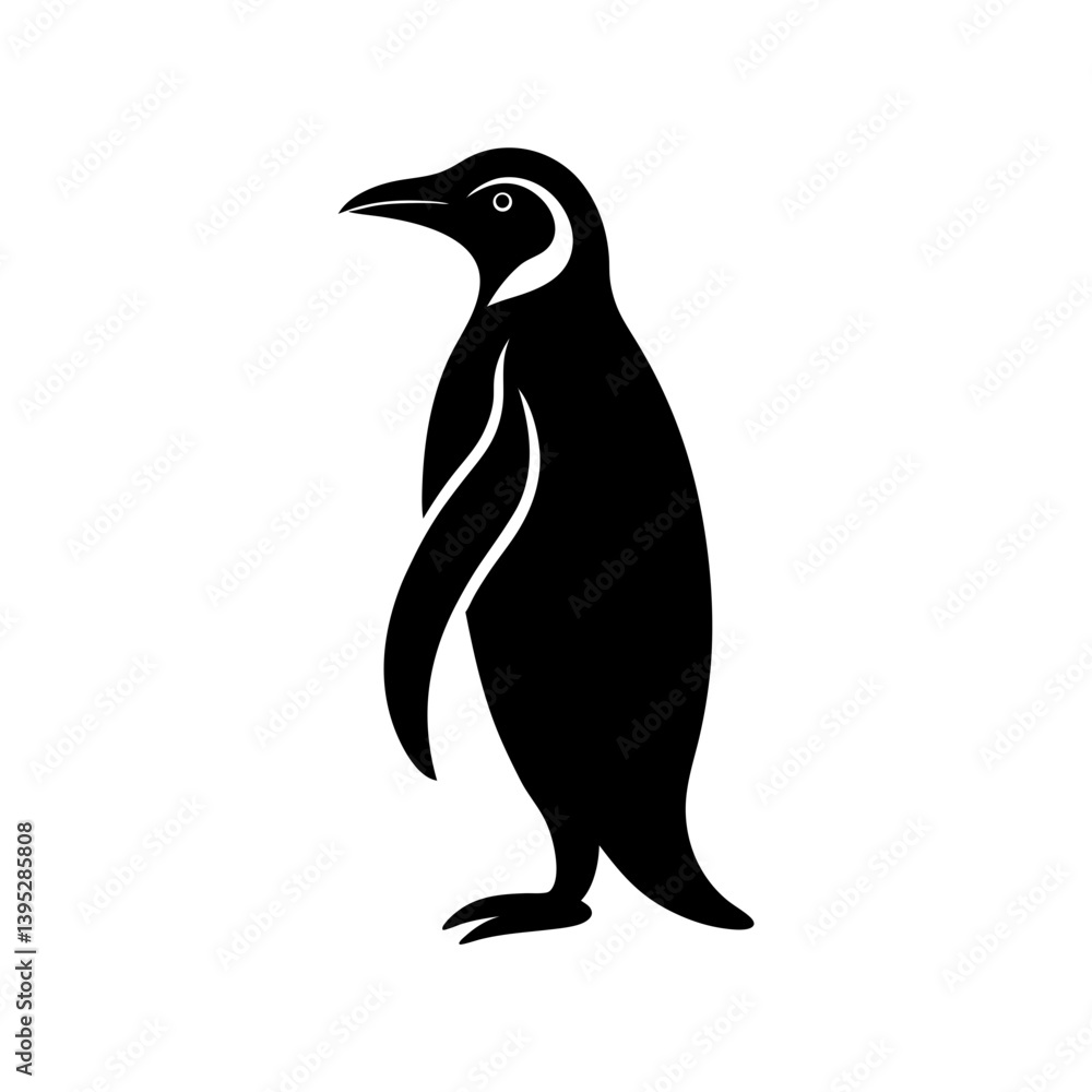 Naklejka premium Emperor Penguin Silhouette vector illustration