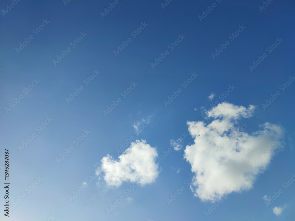 View Bright blue sky with white clouds View Bright blue sky with white clouds