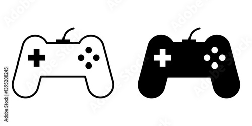 Gaming Controller Icon Vector Set. Game console Vector Icon in line style design. Symbol of Gamepad. Vector illustration.